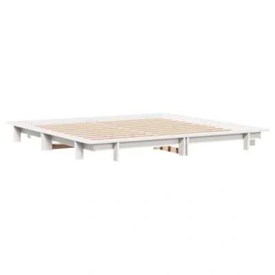 Afbeelding van vidaXL Bedframe zonder matras massief grenenhout wit 180x200 cm