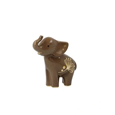 Afbeelding van Goebel Elephant Decoratief beeld Pika Aardewerk 11cm olifant met echt goud