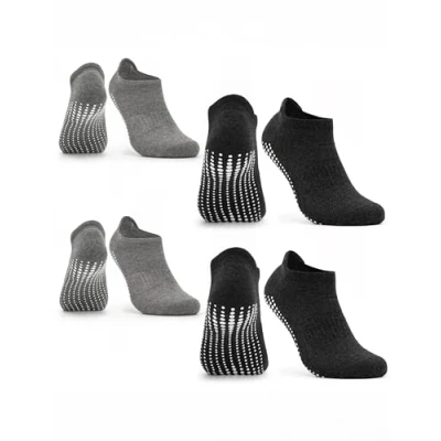 Afbeelding van Occulto YOGA SOKKEN voor DAMES en HEREN met NUBS (2 4 PAAR), ANTI SLIP YOGA, PILATES, FITNESS paar Zwart grijs 39 42