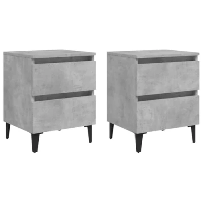 Image de vidaXL Tables de chevet 2 pcs gris béton 40x35x50 cm bois d&#039;ingénierie805878