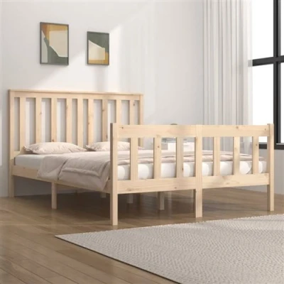 Afbeelding van vidaXL Bedframe massief grenenhout 135x190 cm