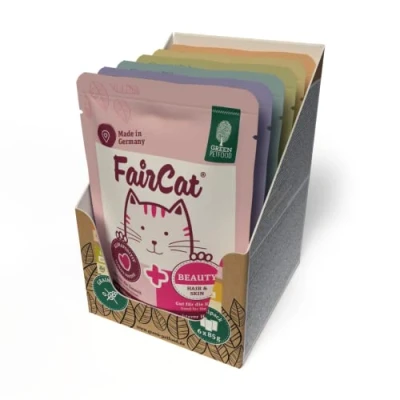 Afbeelding van Green Petfood FairCat multipack (6 x 85 g) volwassen Premium natvoer voor katten 6 verschillende lekkere soorten in graanvrij kattenvoer