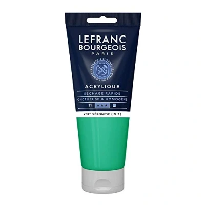 Image de Lefranc Bourgeois peinture acrylique imitation verte véronaise opaque satin fine 200 ml