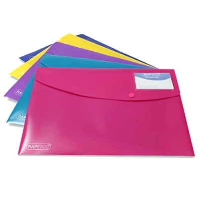 Afbeelding van Rapesco 0701 documentenmap ID, A4+, heldere kleuren, 5 stuks