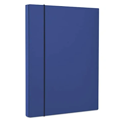 Afbeelding van OFFICE PRODUCTS PP A4/40 donkerblauw / uitgebreid type kunst met elastiek materiaalkarton fineer kleur formaat A4