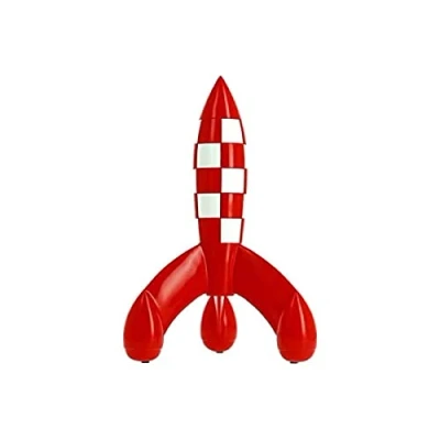 Afbeelding van Kuifje Raket beeldje Moulinsart Verzamelobject Rood Wit 30 cm