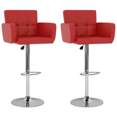 Afbeelding van vidaXL Barstoelen 2 st kunstleer rood