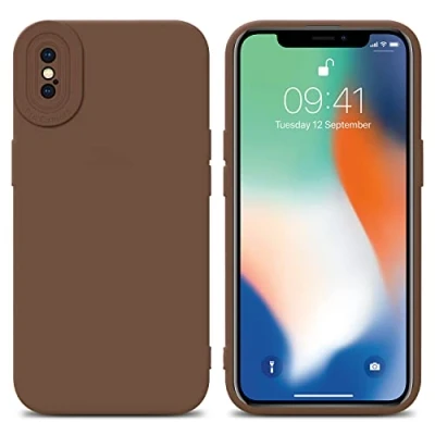 Afbeelding van Cadorabo Hoesje geschikt voor Apple iPhone X / XS in Fluid BRUIN Beschermhoes gemaakt van flexibel TPU silicone Cover Case