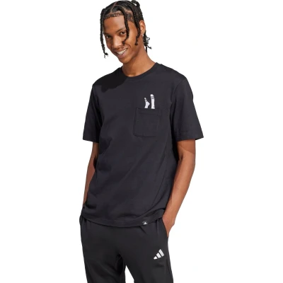 Afbeelding van adidas Sportswear Lounge Slides Graphic Pocket T shirt Heren Zwart L