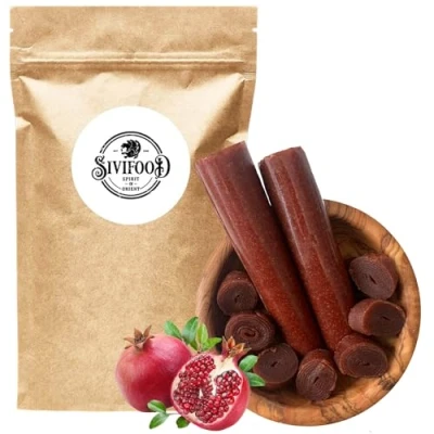 Image de SIVIFOOD Lavashak en cuir de fruits grenade 200g rouleaux à la Pack 2 très fins, pâte secs pressés, lavashake anir