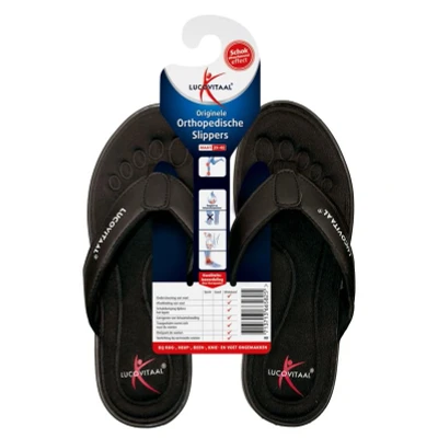 Afbeelding van Lucovitaal slipper zwart 39 40 1pr
