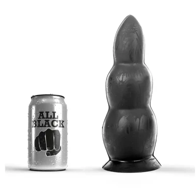 Afbeelding van Zwarte Dildo 23 cm Met Ribbels Levensecht Gevoel