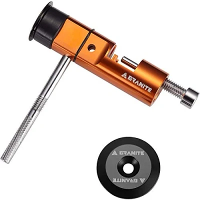 Afbeelding van Granite Stash Kettingpons Oranje opgeborgen in het stuur Chain tool stashed inside handlebar