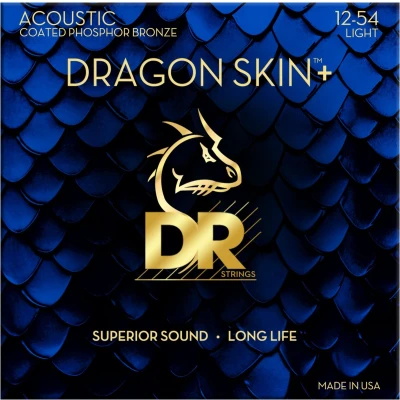 Afbeelding van DR DAP 12 Dragon Skin+ Acoustic Guitar Strings 54 Akoestische gitaarsnaren