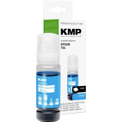 Afbeelding van KMP Navulinkt vervangt Epson 104, T00P2 Compatibel Cyaan E192 1648,0003