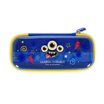 Afbeelding van Legami Wonderwow Monster etui, 2 vakken en pennenhouder binnen, binnenvak met netstof, ritssluiting, 23 x 11 5 cm