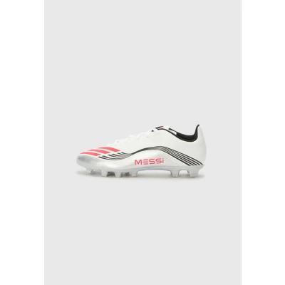 Afbeelding van adidas Performance F50 Messi Unisex Voetbalschoenen met Kunststof noppen white/lucid red/silvercoloured voor kinderen, Maat: 35.5