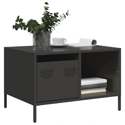 Afbeelding van Salontafel 68,5x50x43,5 cm koudgewalst staal zwart