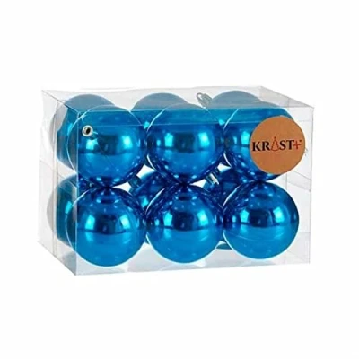 Afbeelding van Set kerstballen Blauw Plastic Ø 7 cm (12 Stuks)