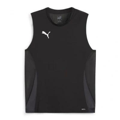 Afbeelding van Puma Teamgoal Sleeveless Top, Heren, Maat: Small, Black/white/flat dark gray