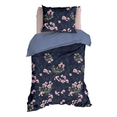 Afbeelding van Satin d&#039;Or Naoki Dekbedovertrek Eenpersoons 140x200/220 cm Manor Blue