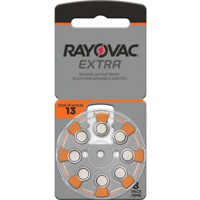 Afbeelding van Rayovac HA13 PR48 hoortoestelbatterijen Extra Advanced 8 stuks 6 + 2 gratis 5000252100973