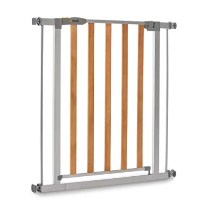 Afbeelding van hauck Veiligheidshek voor kinderen, hout Lock 2, zonder boren, van 75 tot 80 cm, uittrekbaar met verlengingen (niet inbegrepen), metaal en hout/grijs