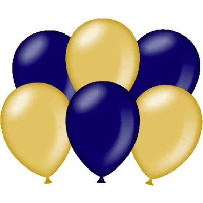 Afbeelding van Party balloons Metallic gold blue