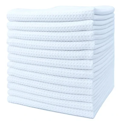 Afbeelding van Polyte Premium theedoeken van microvezel wafelstructuur blauw, grijs, wit 41 x 71 cm 12 stuks