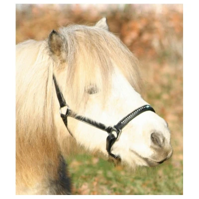 Afbeelding van Waldhausen Lerenhalster Diamond Zwart Paardenhalster Cob