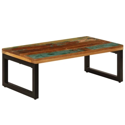 Afbeelding van Salontafel 100x50x35 cm massief gerecycled hout en staal