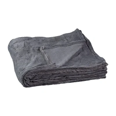 Afbeelding van relaxdays fleece deken Grijs plaid kleed polyester verschillende kleuren