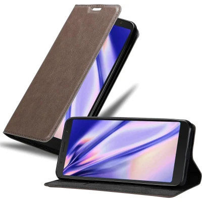 Afbeelding van Cadorabo Hoesje geschikt voor Alcatel 3C in KOFFIE BRUIN Beschermhoes met magnetische sluiting, standfunctie en kaartvakje Book Case Cover Etui