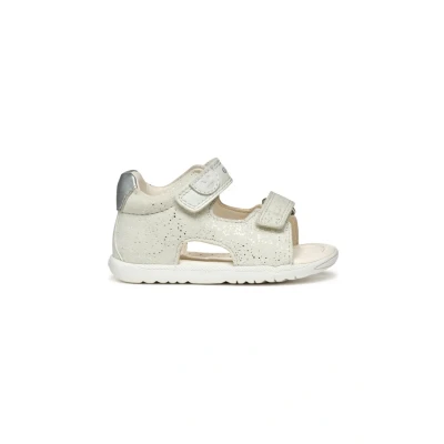Afbeelding van Geox Macchia GIR Outdoorsandalen voor kinderen, Maat: 19, White silver Leer/ synthetisch