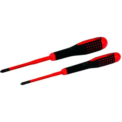 Afbeelding van BAHCO BE 9891SL ERGO schroevendraaierset VDE geisoleerd met driecomponentengreep, smal blad, Phillips 2 delig