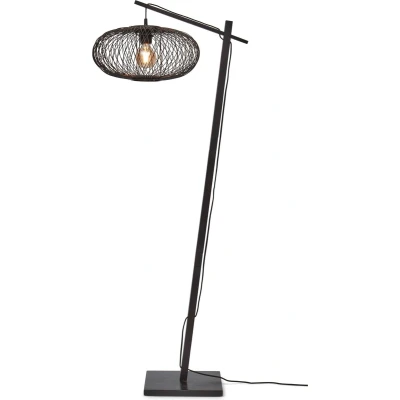 Afbeelding van GOOD&amp;MOJO Vloerlamp Cango Bamboe Wit/Naturel 62x40x150cm Zwart