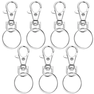 Afbeelding van 7 stuks draaibare sleutelhangers, sleutelringen, karabijnhaak, sleutelhanger, voor handtas, doe het zelf, decoratie
