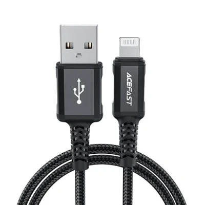 Afbeelding van Acefast MFI USB Lightning kabel 1,8m, 2,4A zwart (C4 02 A Zwart)