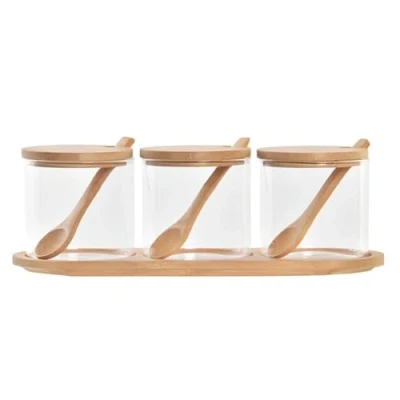 Afbeelding van Suikerpot DKD Home Decor Eenvoudig 29 x 10 cm Natuurlijk Transparant 8,5