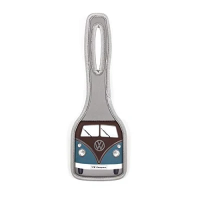 Afbeelding van BRISA VW Collection Volkswagen Combi Bus T1 Camper van Discreet kofferlabel, verborgen adres, bagagerimen, reisaccessoires robuust neopreen voor vliegtuig/camping (petrol/bruin)