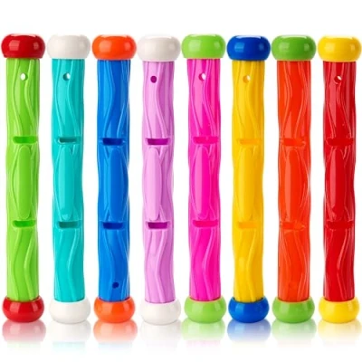 Afbeelding van JOYIN 8 stuks duikstokken, zwembadspeelgoed, onderwatertraining, voor kinderen, kleurrijk zwemspeelgoed, zinkende werpstokken geschenken, zomer, zwemtraining