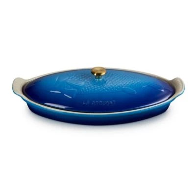 Afbeelding van Le Creuset Ovenschaal Vis Heritage Ovaal Azure 34 cm
