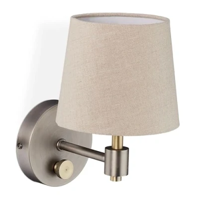 Afbeelding van Relaxdays wandlamp vintage muurlamp slaapkamer dimbaar E14 fitting lampenkap