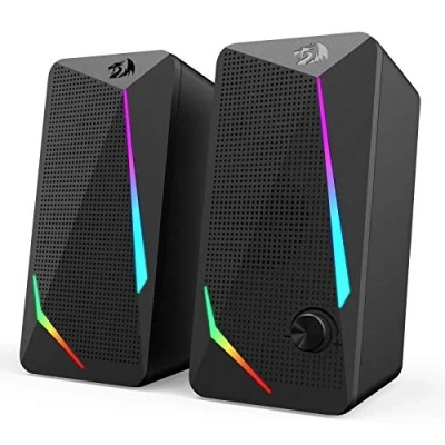 Afbeelding van Redragon GS510 Waltz 2.0 kanaals RGB desktop luidspreker met led achtergrondverlichting, verbeterde bas en gemakkelijk toegankelijke volumeregeling, USB 3,5 mm kabel