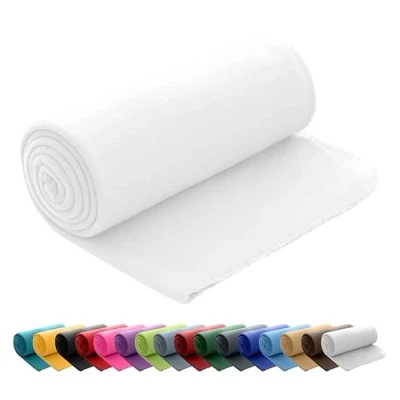 Afbeelding van oekoTex fleecedeken, 130 x 160 cm, ca. 400 g, met anti pluis en gezoomde rand, wit