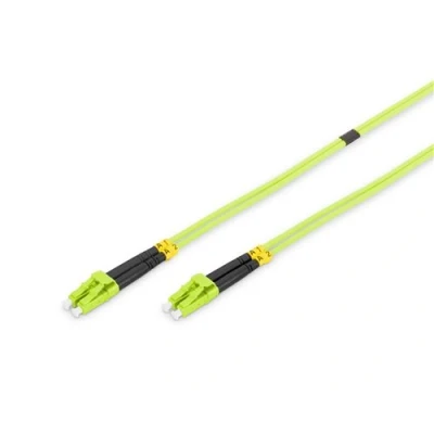Image de DIGITUS Professional Cordon de raccordement LC multi mode (M) pour 2 m fibre optique duplex 50 / 125 microns OM5 démarré sans halogène vert printemps