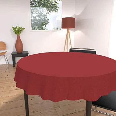 Image de Soleil d&#039;ocre nappe ronde antitache 180 cm alix rouge
