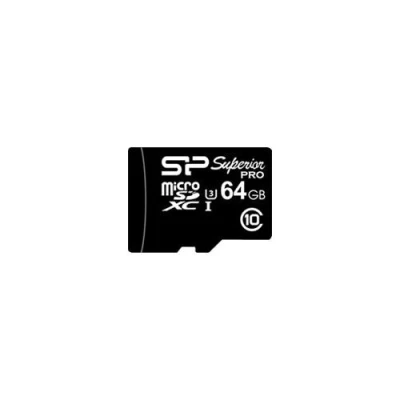 Image de SILICON POWER Superior Pro Carte mémoire flash (adaptateur microSDXC vers SD inclus(e)) 64 Go UHS Class 3 / Class10 I