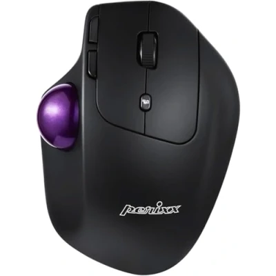 Afbeelding van Perixx PERIMICE 720 Muis Radiografisch, Bluetooth Zwart 600 dpi, 1600 dpi Met trackball
