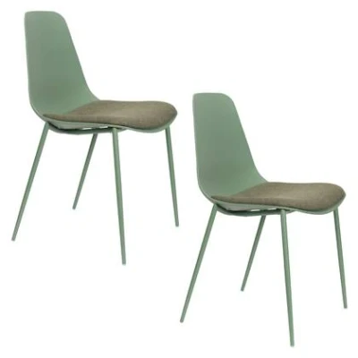 Afbeelding van Feliz Lifestyle Jeffrey Eetkamerstoelen Groen Set van 4